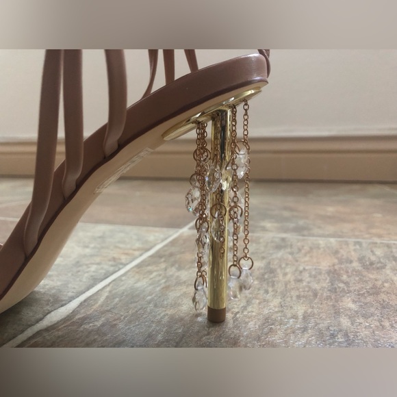 SQUARE TOE HIGH HEEL SANDALS SIZE 8.0 - Picture 2 of 10